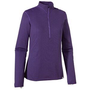Patagonia W's Capilene® 3 Midweight 1/4 Zip-Neck, size large, purple stripe
